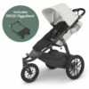 UPPAbaby Ridge Jogging Stroller + PiggyBack Ride-Along Bundle - Bryce (White / Carbon) -Babyzen || Baby Jogger Shop uppababy ridge jogging stroller piggyback ride along bundle bryce white carbon 140