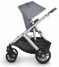 UPPAbaby Vista V2 Single-to-Double Stroller - Gregory (Blue Melange/Silver/Saddle Leather) 14 UPPAbaby Vista V2 Single-to-Double Stroller - Gregory (Blue Melange/Silver/Saddle Leather) -Babyzen || Baby Jogger Shop uppababy vista v2 single to double stroller gregory blue melange silver saddle leather 36