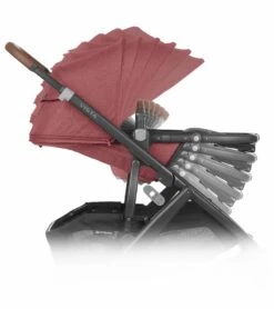 UPPAbaby Vista V2 Single-to-Double Stroller - Lucy (Rosewood Melange / Carbon / Saddle Leather) -Babyzen || Baby Jogger Shop uppababy vista v2 single to double stroller lucy rosewood melange carbon saddle leather 152