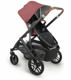 UPPAbaby Vista V2 Single-to-Double Stroller - Lucy (Rosewood Melange / Carbon / Saddle Leather) -Babyzen || Baby Jogger Shop uppababy vista v2 single to double stroller lucy rosewood melange carbon saddle leather 153