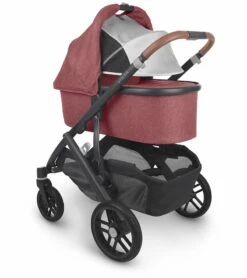 UPPAbaby Vista V2 Single-to-Double Stroller - Lucy (Rosewood Melange / Carbon / Saddle Leather) -Babyzen || Baby Jogger Shop uppababy vista v2 single to double stroller lucy rosewood melange carbon saddle leather 155