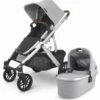 UPPAbaby Vista V2 Single-to-Double Stroller - Stella (Brushed Grey Melange) -Babyzen || Baby Jogger Shop uppababy vista v2 single to double stroller stella brushed grey melange 36