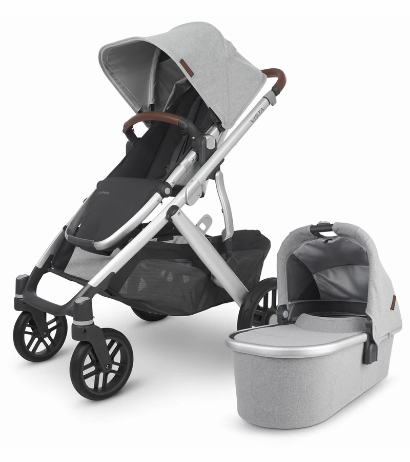UPPAbaby Vista V2 Single-to-Double Stroller - Stella (Brushed Grey Melange) 3 UPPAbaby Vista V2 Single-to-Double Stroller - Stella (Brushed Grey Melange)