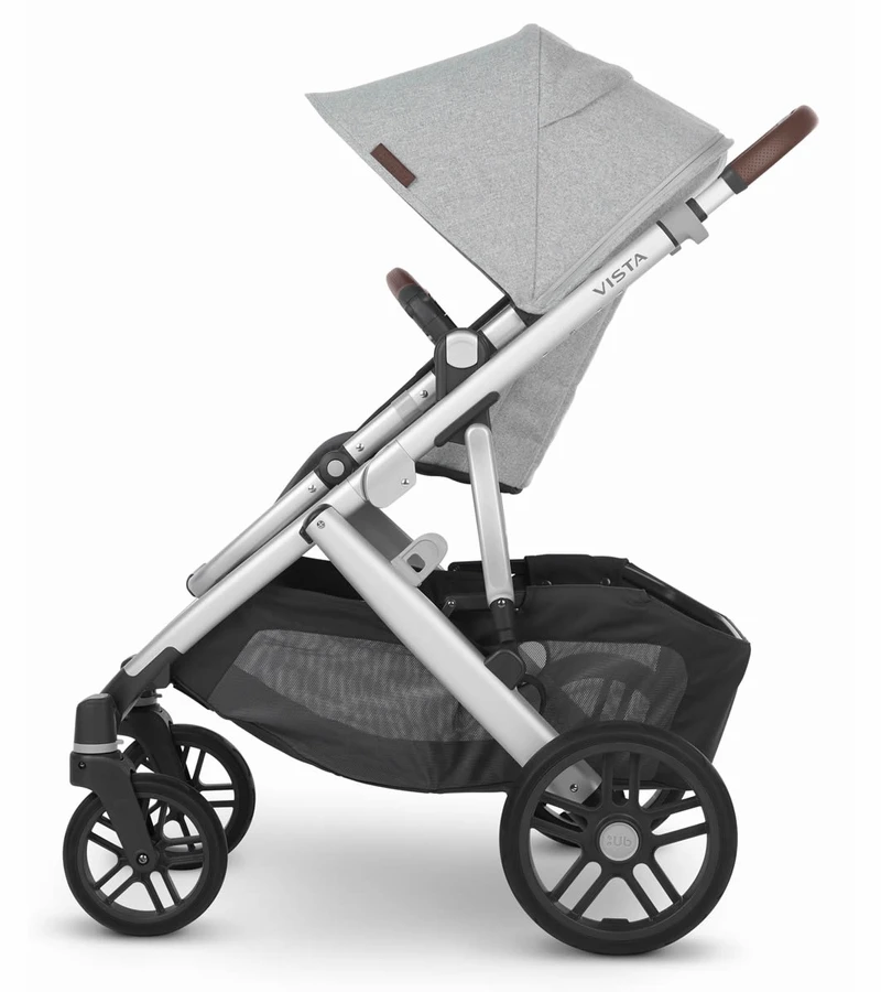UPPAbaby Vista V2 Single-to-Double Stroller - Stella (Brushed Grey Melange) 4 UPPAbaby Vista V2 Single-to-Double Stroller - Stella (Brushed Grey Melange) - Image 2