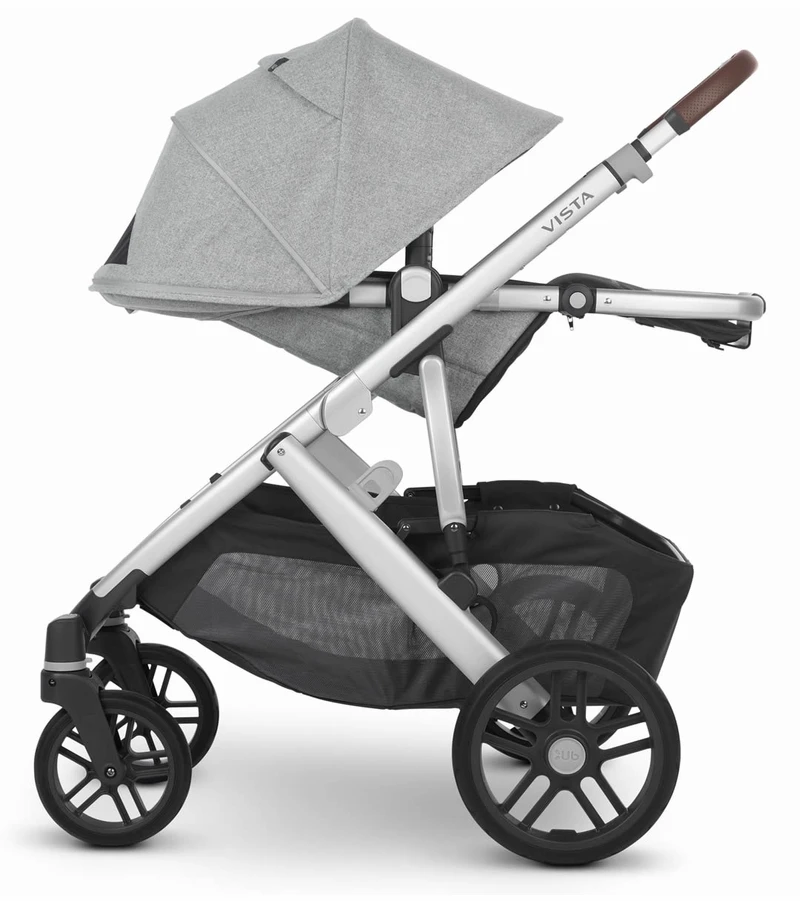 UPPAbaby Vista V2 Single-to-Double Stroller - Stella (Brushed Grey Melange) 9 UPPAbaby Vista V2 Single-to-Double Stroller - Stella (Brushed Grey Melange) - Image 7