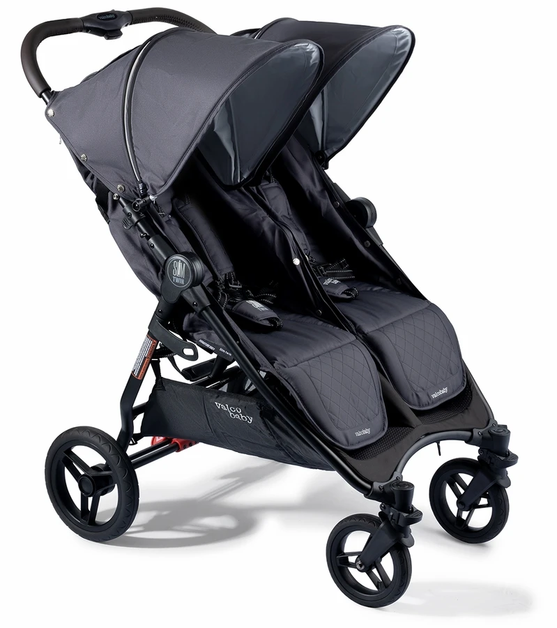 Valco Baby Slim Twin Double Stroller Sport Edition - Signature Grey 4 Valco Baby Slim Twin Double Stroller Sport Edition - Signature Grey - Image 2